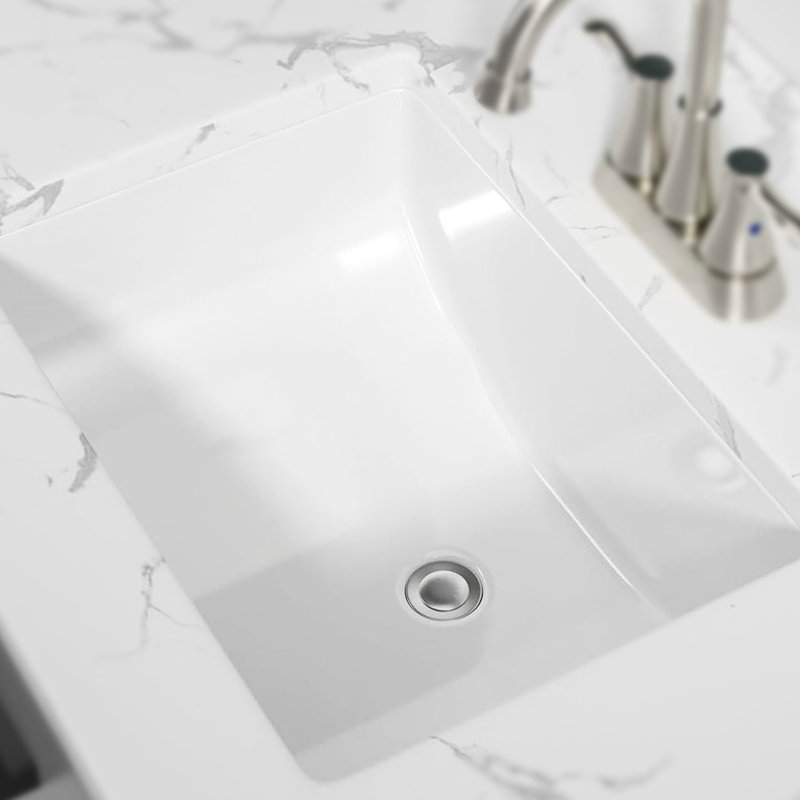 Lavabo de salle de bain en céramique Pure White