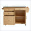 50.8 " W Kitchen Island with Stainless Steel Top