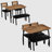 Dining Table Set for 4, Sturdy Wooden Kitchen Table with Chamfer Design and Metal legs, Upholstered Bench-1216015258