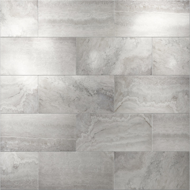 Tufo 12in.x24in. Porcelain Wall and Floor Tile, White Polished