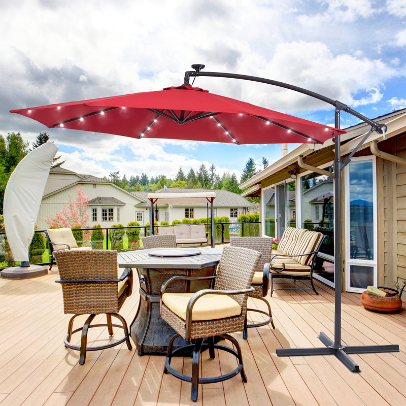 Parasol d'extérieur à DEL 10 pi, Rouge
