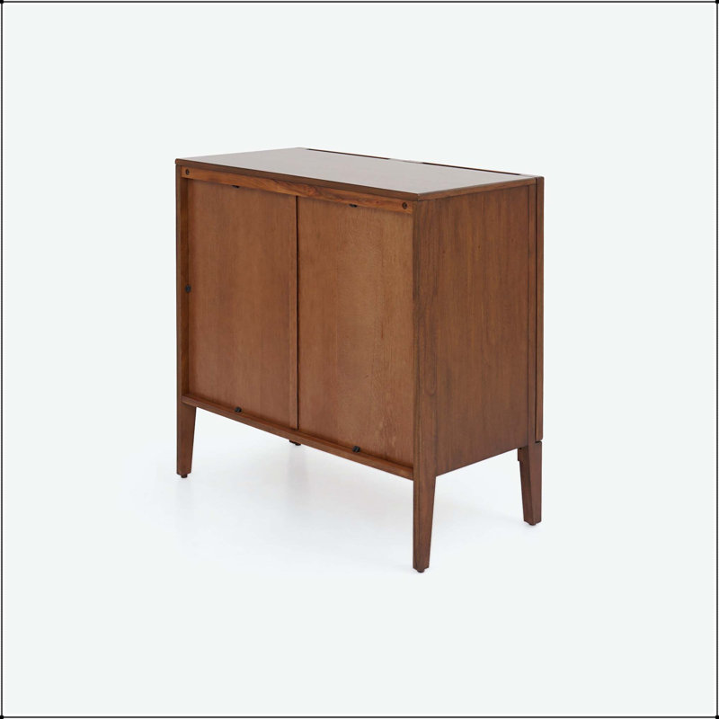 Contemporary Walnut Cabinet with 2 Doors and Adjustable Shelf