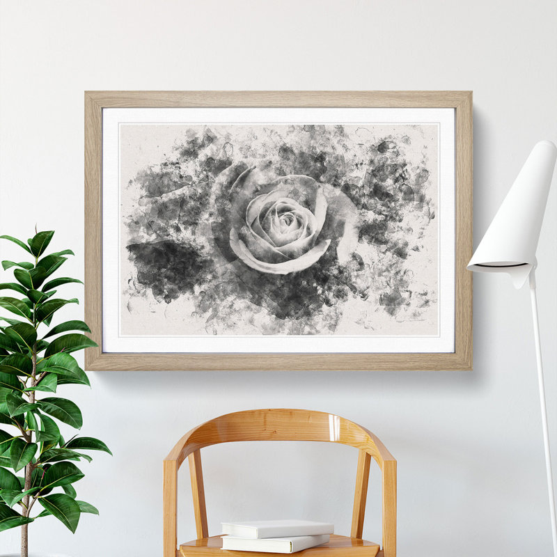 Rose Rodion Kutsaev - Picture Frame Painting Print, 45cm H x 63cm W x 2cm D, Oak Framed