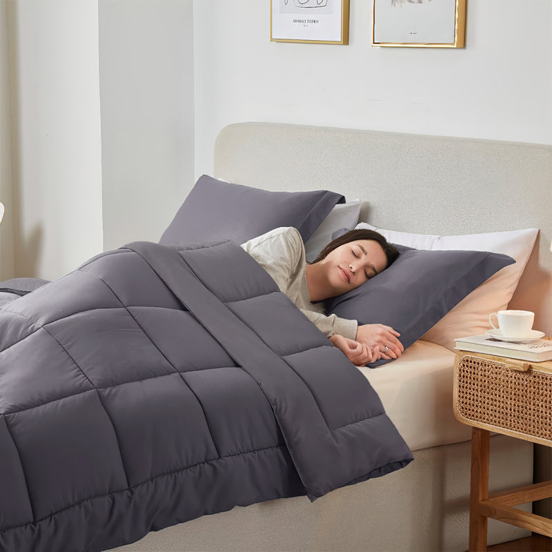 Gray Twin Microfiber All-Season Duvet for Adults