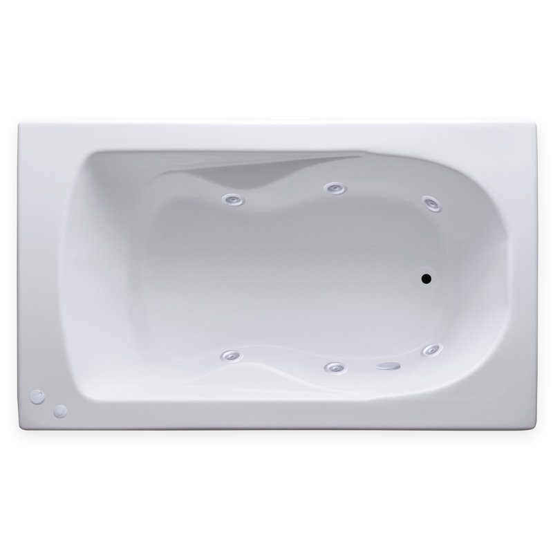60'' x 36'' Drop-In Whirlpool Acrylic Bathtub, Right