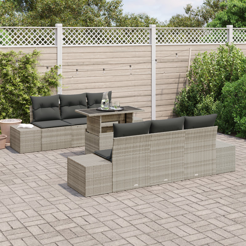 239cm Wide Patio Sofa with Cushions