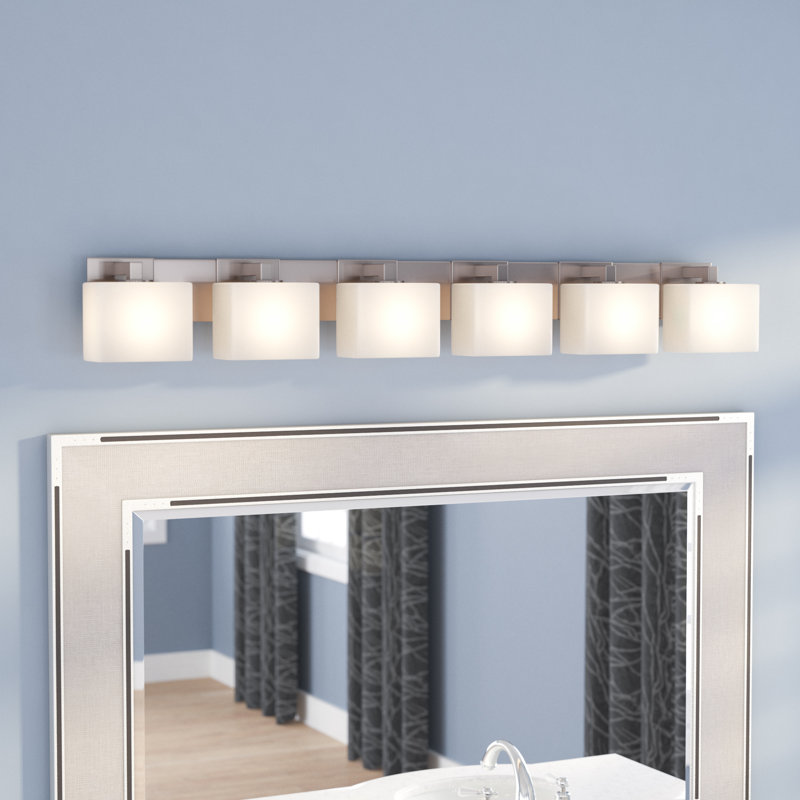 Casson 6 - Light Dimmable Vanity Light, Opal, Brushed Nickel, No