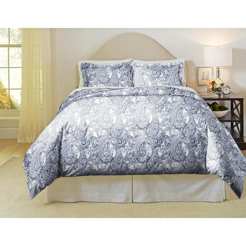 Boho Percale Paisley Duvet Cover, Twin Duvet Cover + 1 Sham, Green