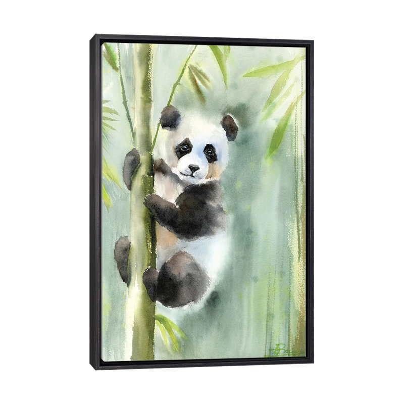 Koala sur l'arbre - reproduction d'art murale - toile encadrée, 40" x 26", Framed Canvas, Distressed Black