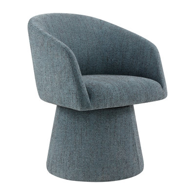 Kyo 24.4" W Chenille Swivel Barrel Chair