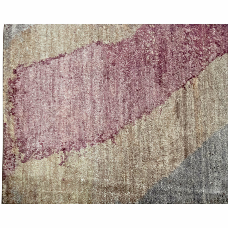 Hand Knotted Silk Area Rug in Aubergine