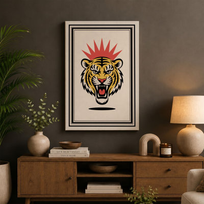 Fierce Tiger Graphic Art - Wrapped Canvas