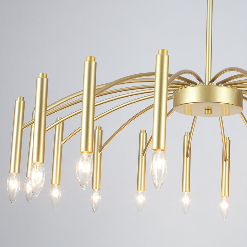 Lustre à intensité variable 18 lumières Apogeeville, Or brossé