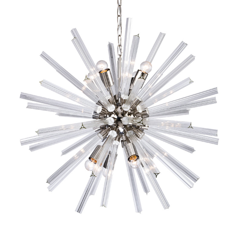 Rosa Modern 8-Light Sputnik Glass Chandelier , Clear