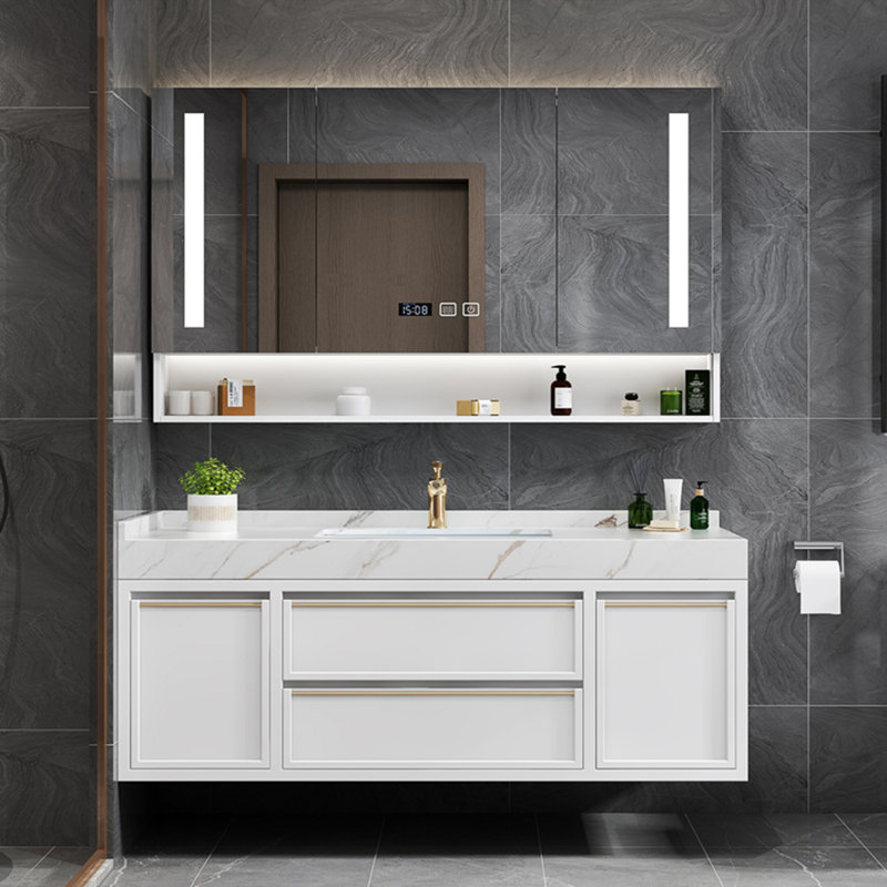 Bathroom cabinet light luxury modern style., White, 21.65" H x 51.18" W x 21.65" D