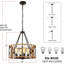 Lustre de style campagnard D19 pour salle à manger, îlot de cuisine réglable à 4 lumières, luminaires suspendus vintage, bois gris-131454581