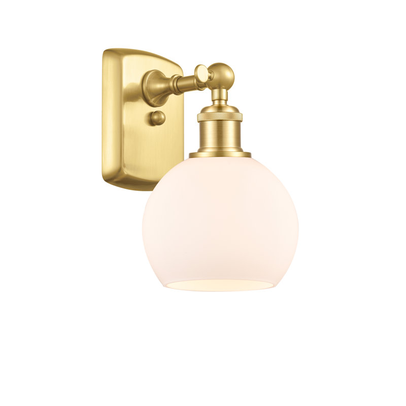 Applique murale 1 lumière 6 po Shauna, Blanc mat, DEL, Or satiné