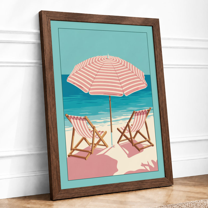 Seaside Retreat Coastal - Framed Print, Walnut, A4 - 29.7 x 21.0 cm
