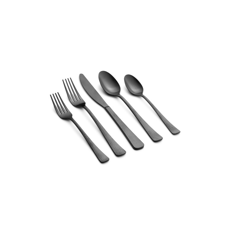 Matte Black Silverware Set, Satin Finish 20-Piece Stainless Steel Flatware  Set,Kitchen Utensil Set Service for 4,Tableware Cutlery Set for Home and