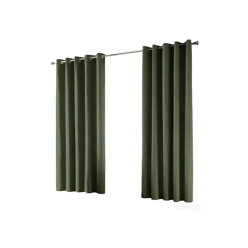 100% Cotton Room Darkening Curtain Panel Pair