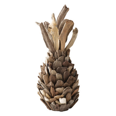 Figurine décorative en bois flotté représentant un ananas