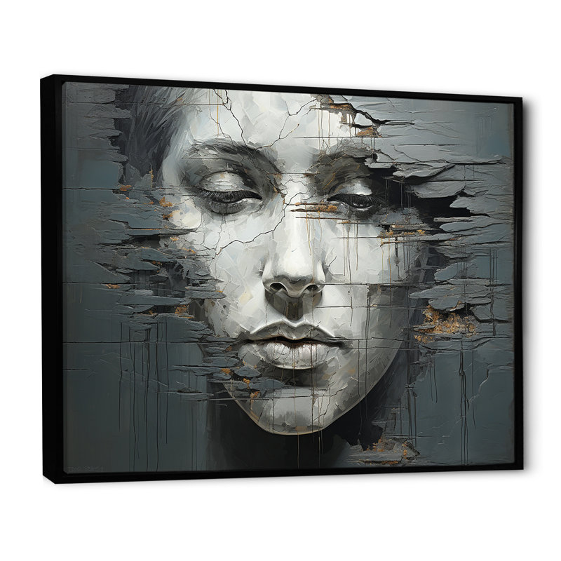 «Hindu Ashrams Woman Peace - Hinduisim», reproduction d'art sur toile, Cadre flottant noir, 34" H x 44" W