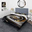 Vitrail doré et noir Spiral III - ensemble de housse de couette spirale moderne - polyester microfibre-1029222879