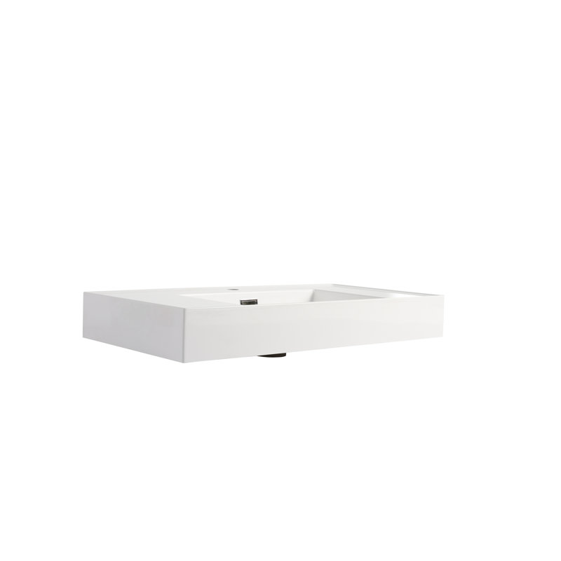 Lavabo 36 po en résine pour salle de bain, meuble-lavabo contemporain élégant