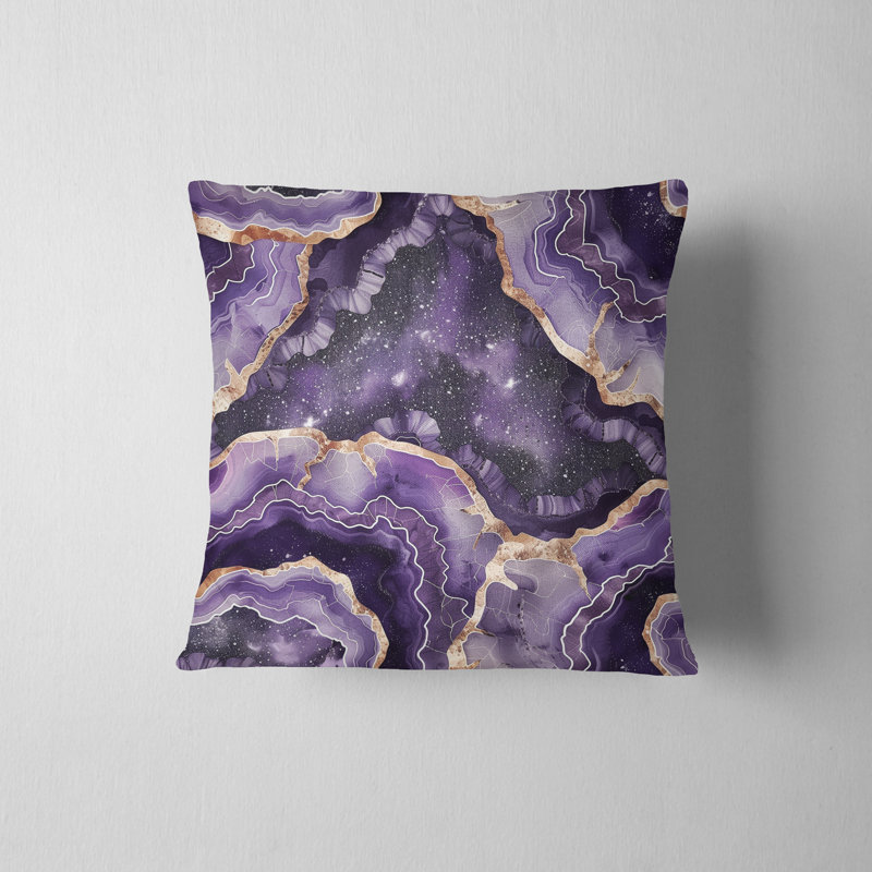 Housse de coussin réversible Agate, Mauve, H 16 po x l 16 po