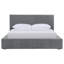 Lit superposé simple tapissier en gris graphite, tissu gris texturé et rails latéraux rembourrés pour chambre à coucher avec tête de lit en tissu de style contemporain