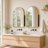 Modern Arched Recessed or Surface Mount Medicine Cabinet with Mirror-486603564-486600476