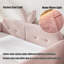 Structure de lit rembourrée pour enfants avec rails de sécurité et rangement, lit de plancher Boucle avec tête de lit et garde-corps, rose, double-1213539959-1213539960