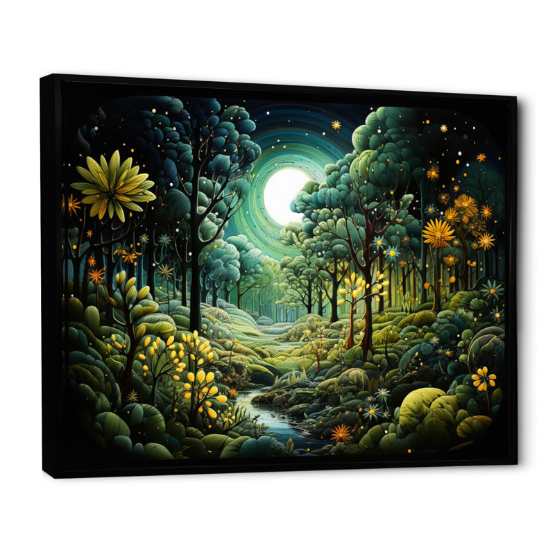 «Beverlyann Forest Enchanted Forest Pointillism II - Forest», reproduction sur toile, H 12 po x l 20 po x P 1 po