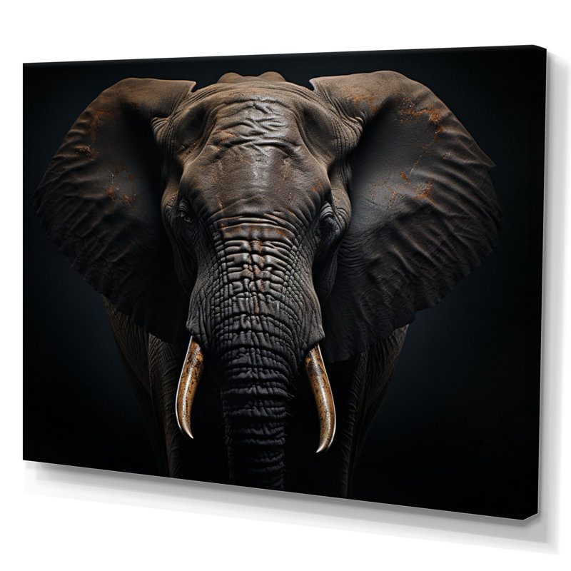Éléphant, reproduction d'art sur toile, éléphant majestueux silencieux II, 30" H x 40" W, Toile tendue