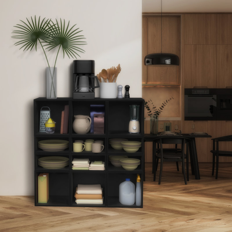 Étagère de rangement en bois Niche Cubo, Noir, (2 tablettes) H 26 po x l 13 po x P 13 po