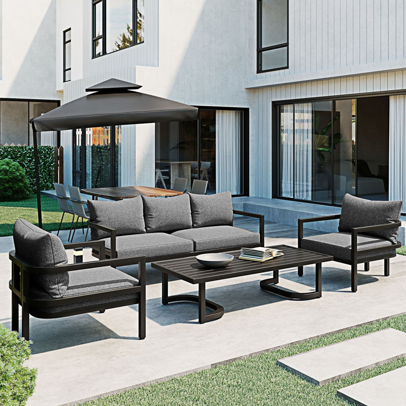 Multi-person Outdoor Sofa Set, Light Gray