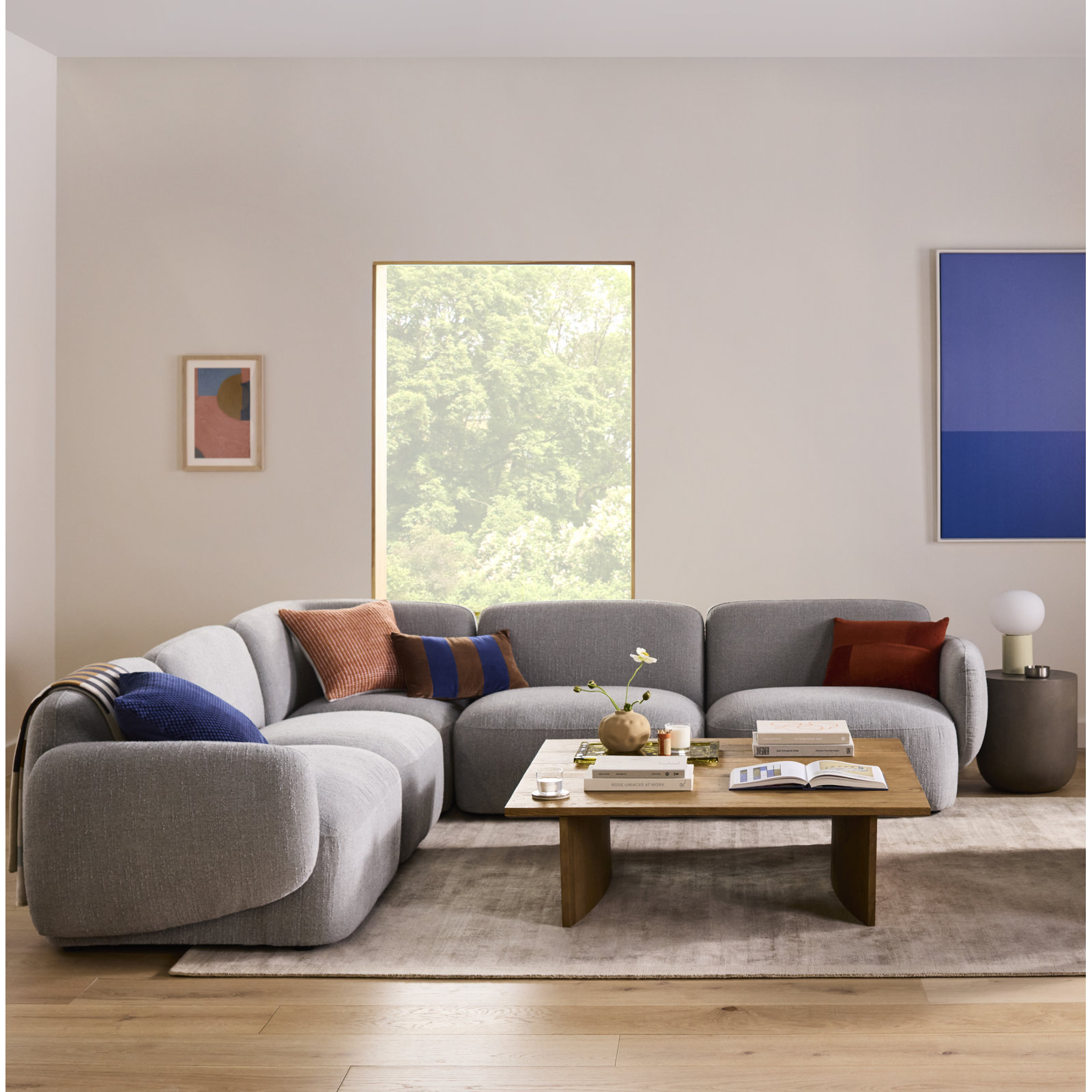 Isles 5 - Piece Upholstered L-Sectional, Mellow Gray Chenille