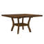 Table de salle à manger transitionnelle avec tablette inférieure et rallonge en bois de placage Mindy
