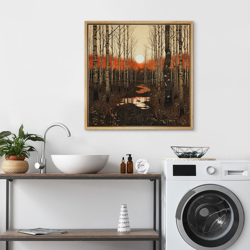 Autumn Forest, reproduction d'art sur toile encadrée, H 16 po x l 16 po, Naturel