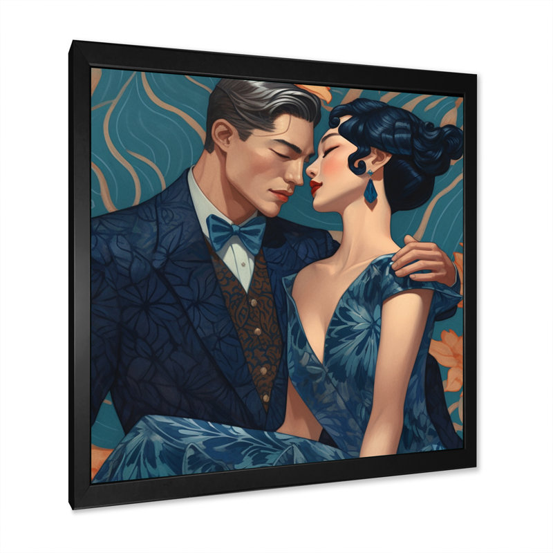 «Beautiful Asian Couple In Love II», impression sur toile, H 24 po x l 24 po x P 1 po, Cadre photo noir