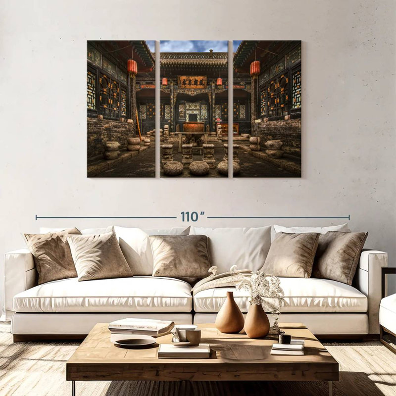 Lilie, ancien château de Pingyao, H 48 po x l 74 po