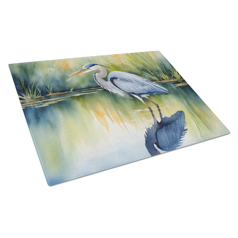 Planche à découper en verre Blue Heron