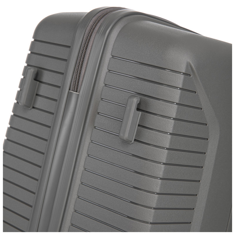 Ensemble de 3 valises en polypropylène de qualité supérieure avec roulettes - 20 po / 24 po / 28 po gris argenté