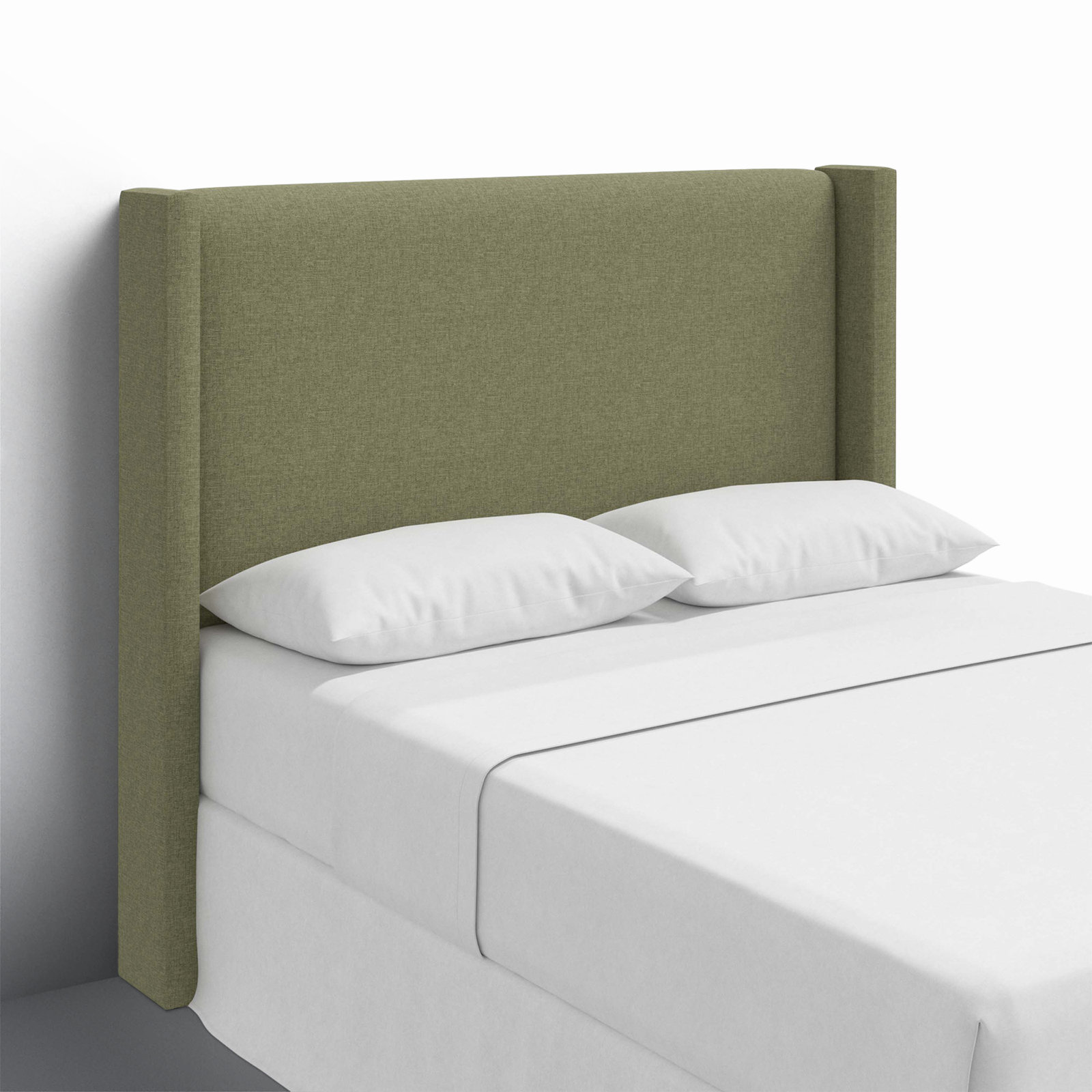Hanson Upholstered Headboard, Full, Zuma Laurel Textured Linen