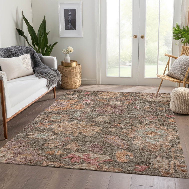Machine Washable Indoor/Outdoor Cicel ACN1108 Brown Rug