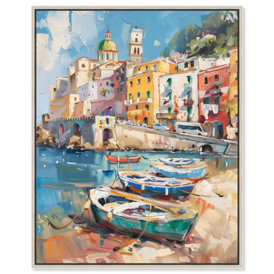 Boats on the Coast Canvas Classic Coastal Art by Art Remedy