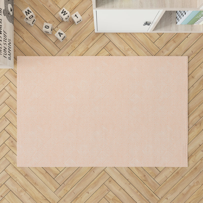 Tapis de jeu Ikat, Pêche / orange, Rectangle 24 po x 36 po