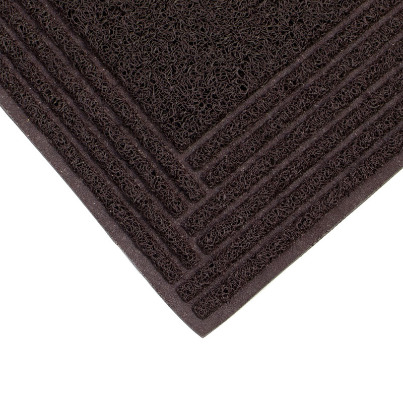 Non-Slip Geometric Doormat, Brown