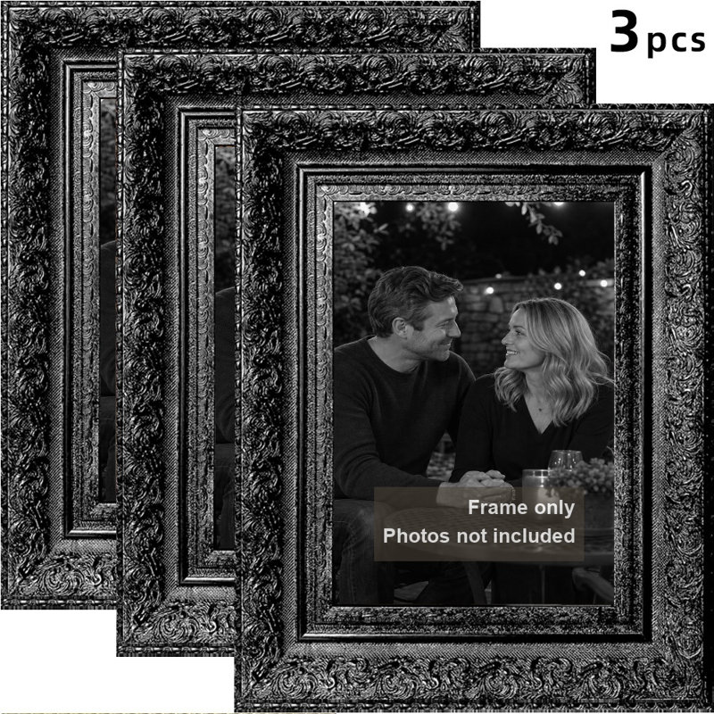 Cadre 8 po x 10 po noir 3 pièces pour manteau de pendaison de crémaillère, Black, 3, 8" W x 10" H