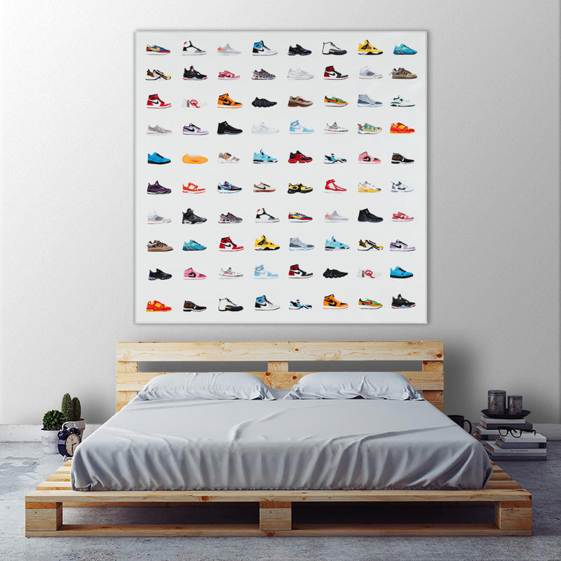 «Life Is Short Buy The Shoes On Canvas» par Daleno, reproduction d'art, H 84 po x l 84 po x P 1,5 po